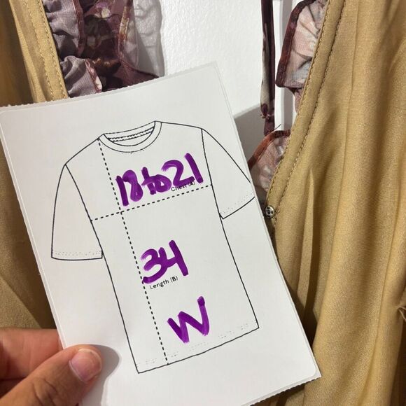 Anna Cai New York Womens Brown Smocked Ruffle Boho Fit & Flare Dress Size Medium - Picture 8 of 8